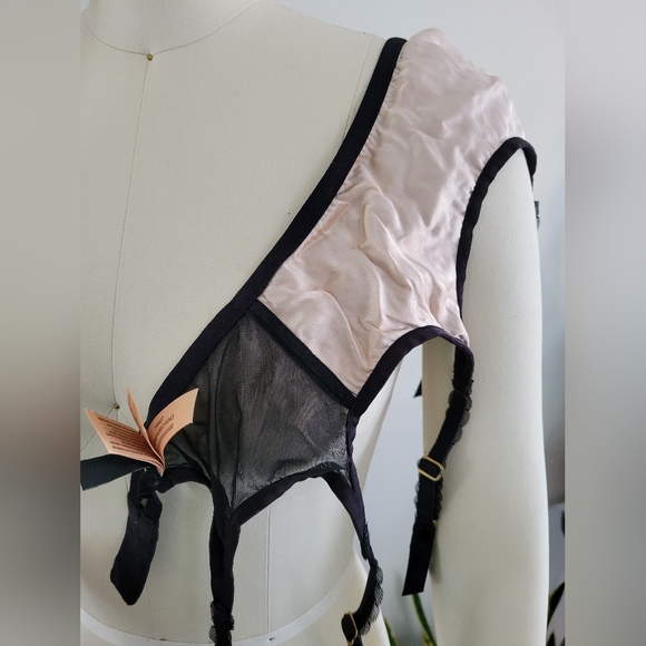 DITA VON TEESE satin stocking garters with nude lace detail - Picture 5 of 12